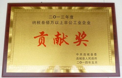 龍巖新奧榮獲“納稅叁佰萬以上非公工業(yè)企業(yè)貢獻(xiàn)獎(jiǎng)”榮譽(yù)稱號